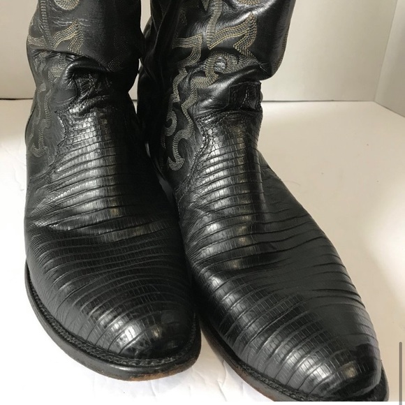 JUSTIN Men Leather Western Cowboy Boots 9 1/2 D - Picture 5 of 10